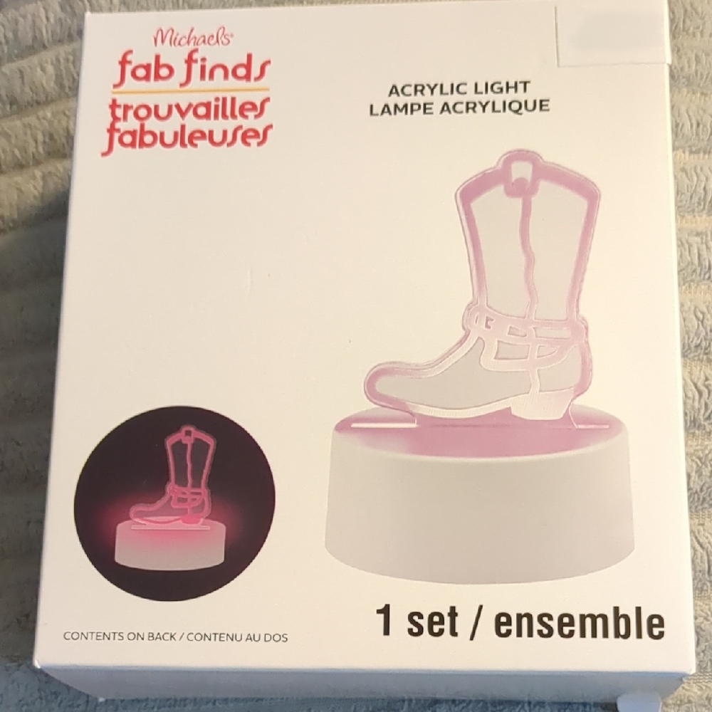 Pink Boot Acrylic Light